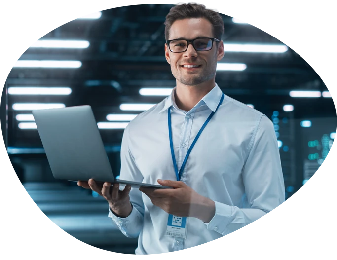Media World Vision engineer working in a data center